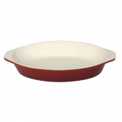 Vogue Red Oval Cast Iron Grati n Dish 650ml