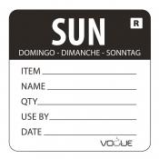 Removable Day of the Week Label Sunday (500 pack)