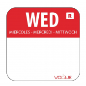 Hygiplas Removable Colour Code Food Labels Wednesday Pack1000