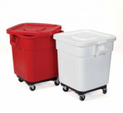 Red Huskee Bin With Lid & Wheels 120L