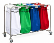 4 Bag St/St Laundry Cart Lids & Foot Break