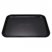 Kristallon Plastic Fast Food Tray Black Large 450mm