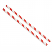 Red & White Striped Smoothie Straws - 9mmx230mm - Box 200
