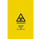 Small Yellow Body Fluid Bags 8 8.2 x12 inch - 50