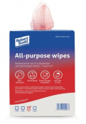 All-Purpose Anti Bac Wipe Red Perforated Roll of 200 22x37cm