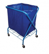 Folding Waste Cart with Blue Vinyl Bag