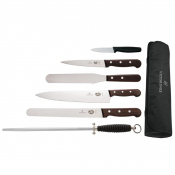6 Piece Rosewood Knife Set & 20cm Chefs Knife with Wallet