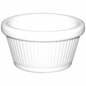 Kristallon Melamine Flute Ramekins White 89mm (12 pack)