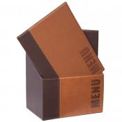 Contemporary Menu Covers and torage Box A4 Tan (20 pack)