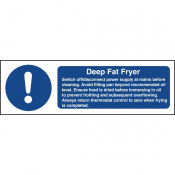 Vogue Deep Fat Fryer Safety Sign (100(H) x 300(W)mm)