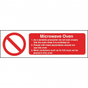Vogue Microwave Oven Safety Sign (100(H) x 300(W)mm)