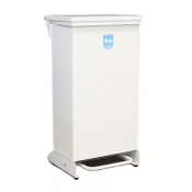 80Ltr Fire Retardant Pedal Bin White Lid and Base