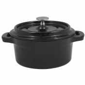 Vogue Cast Iron Round Mini Pot Black (100(Ø)x75(H)m